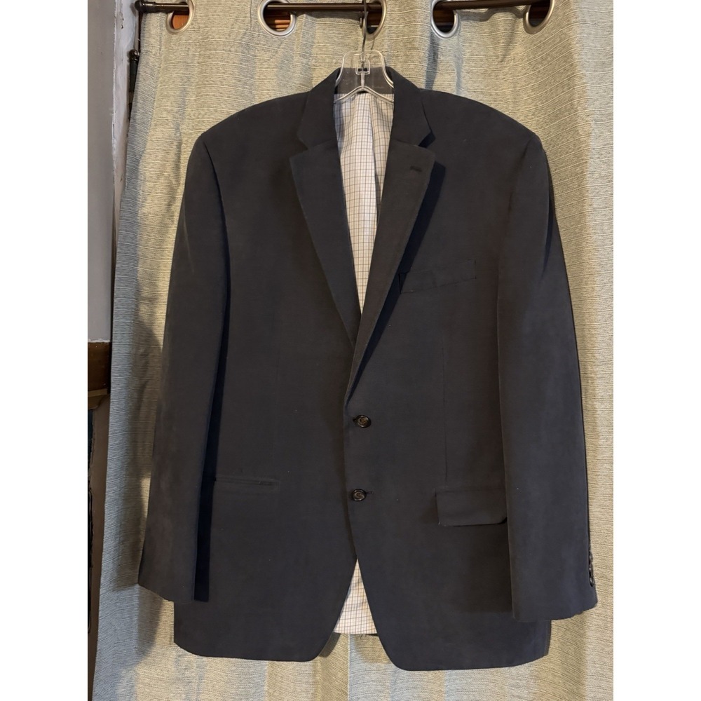 Ralph Lauren Faux Suede Navy Blue‎ Blazer Sport Coat Jacket Mens 42R